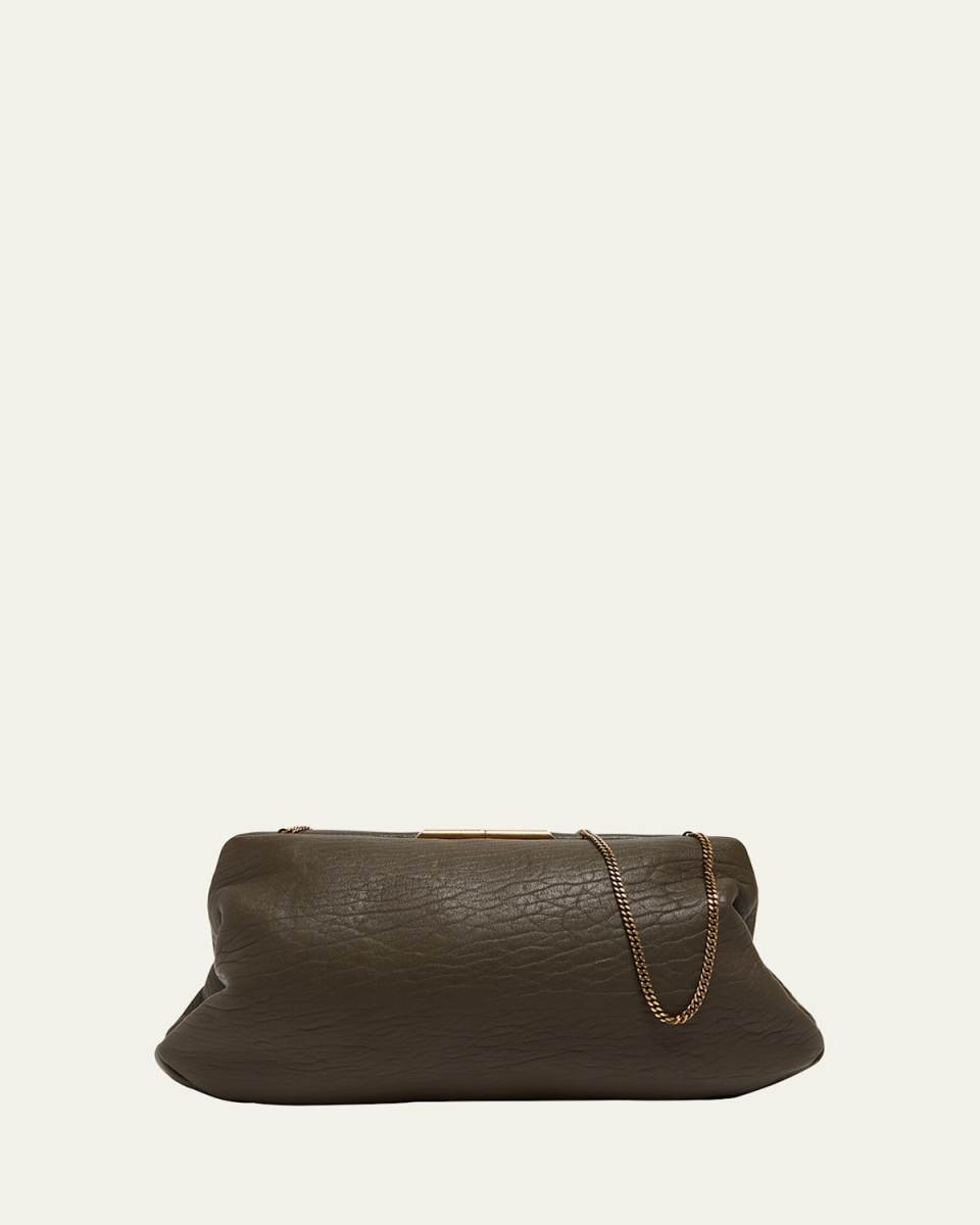 Large Clutch Bag in Lamb Leather